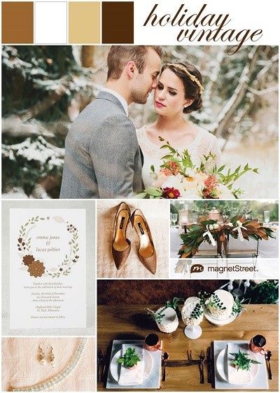warm winter with greenery/gold/white & lights