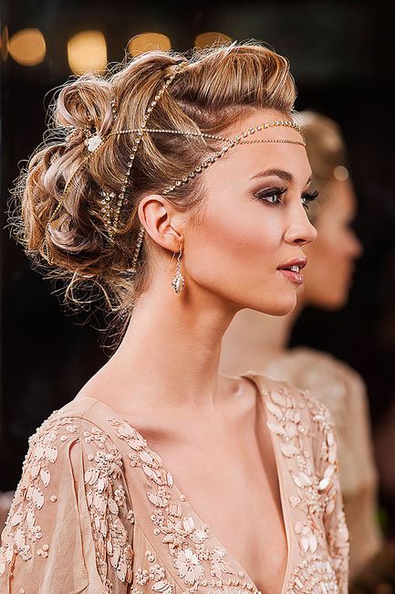 Hair style for one shoulder gown - 1