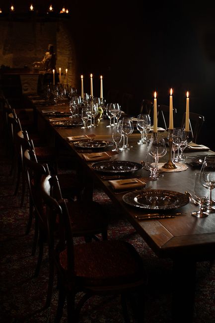 Long farm table seating - 1