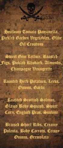 our menu for family-style (we put on each plate)
