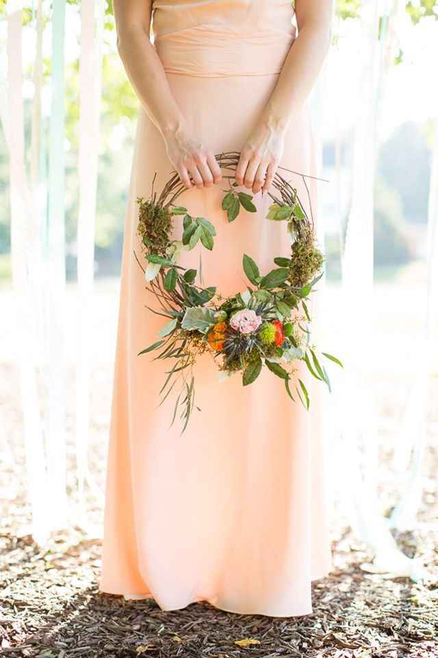or a foresty wreath with faux flowers or greenery