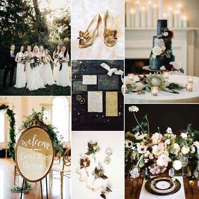 black, gold, white