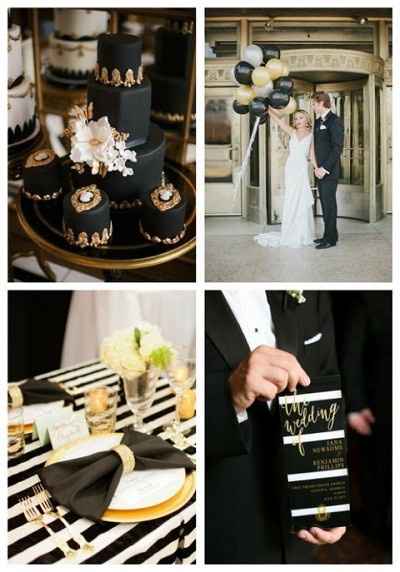 black, gold, white