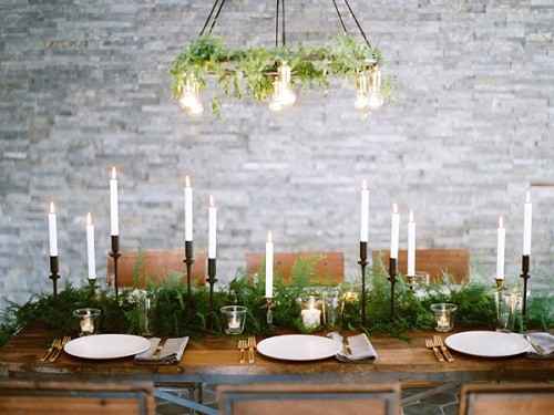 rustic greenery (include herbs like rosemary sprigs--yum!)