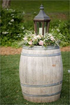 taller lantern and bigger florals that also cascade a little