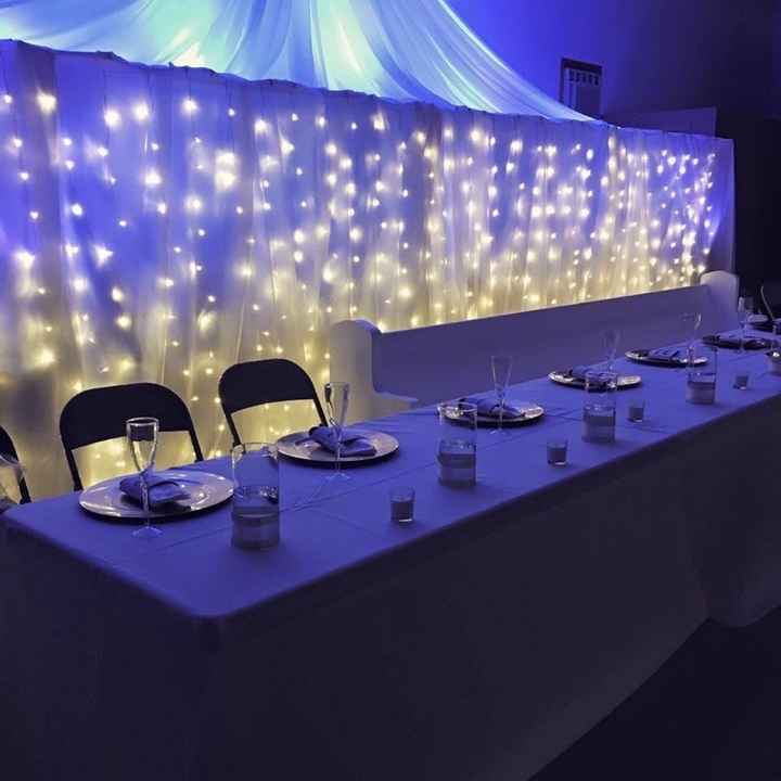 Fabric used to drape arch or arbor?