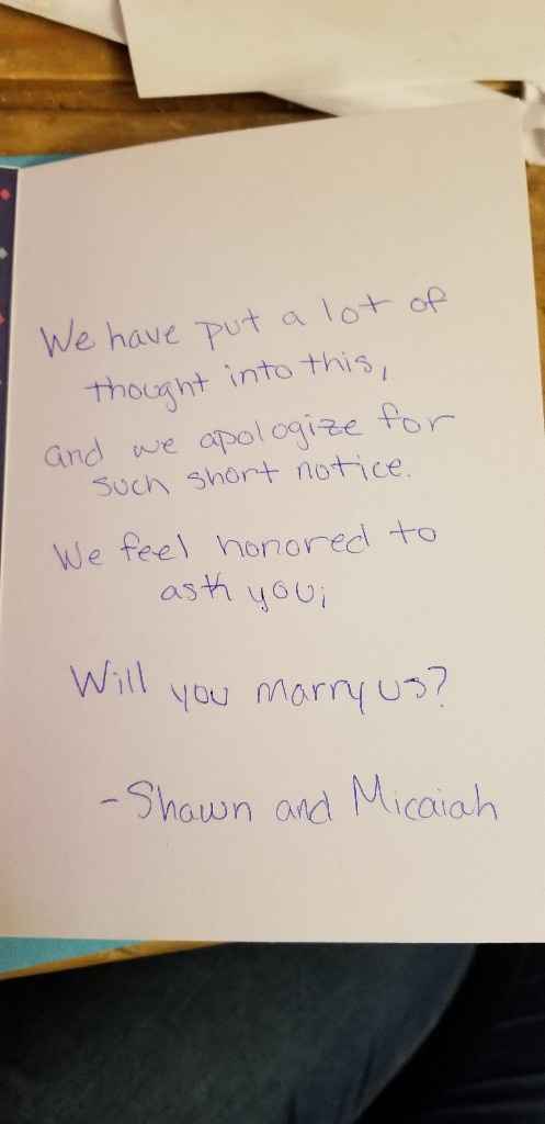 Asking our officiant - 1