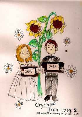 Getting my save-the-dates designed by an online friend of mine...