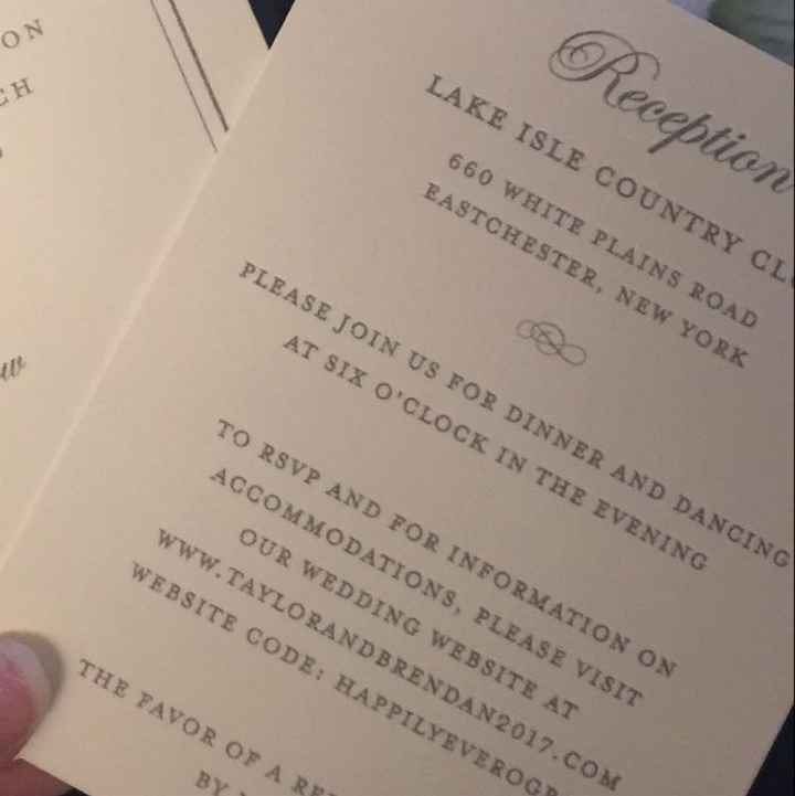 Invitation info card