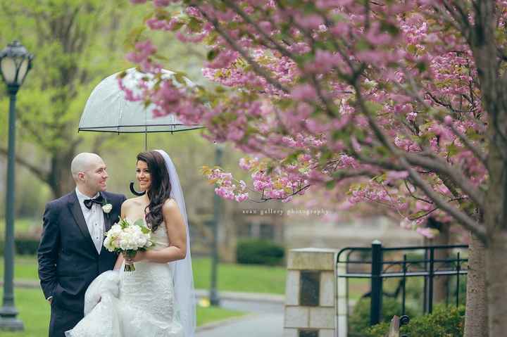 Let's see some pictures of your rainy wedding day!