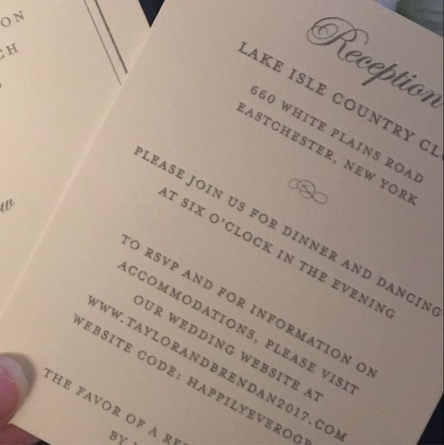Invitation info card