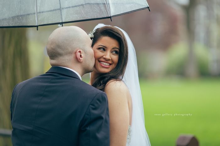 Let's see some pictures of your rainy wedding day!