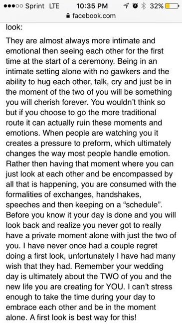 First Look or Tradition?