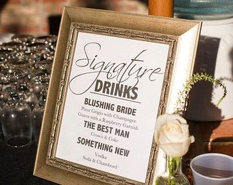 Bar menu?  Signature drink sign?