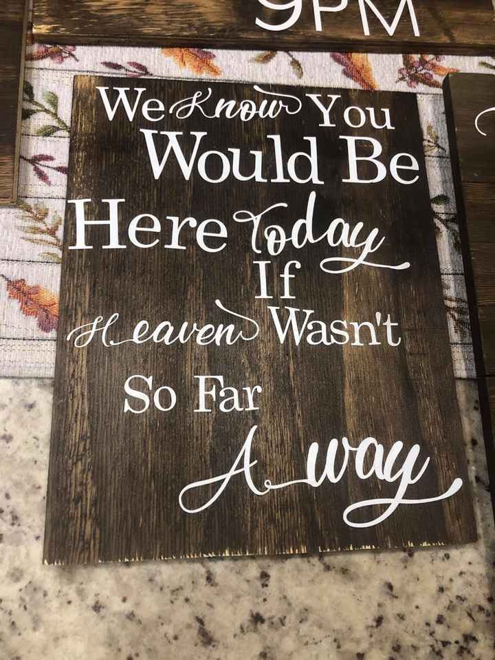 For our "Remembrance" table at our wedding.