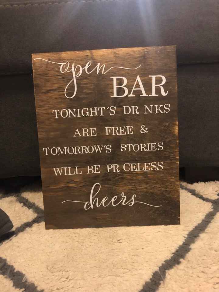 Gotta have an Open Bar. (waiting for missing letters to reprint) 