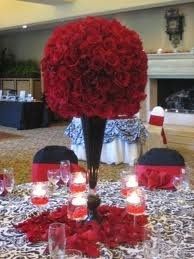 Black and red centerpieces