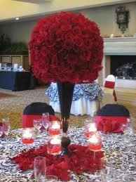 Black and red centerpieces