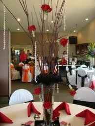 Black and red centerpieces