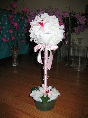 DIY card table centerpiece updated