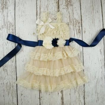 Flower girl dress- Navy Blue