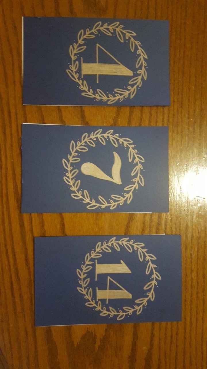 Crafting Saturday - table numbers