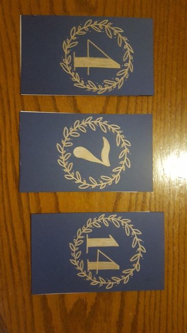 Crafting Saturday - table numbers