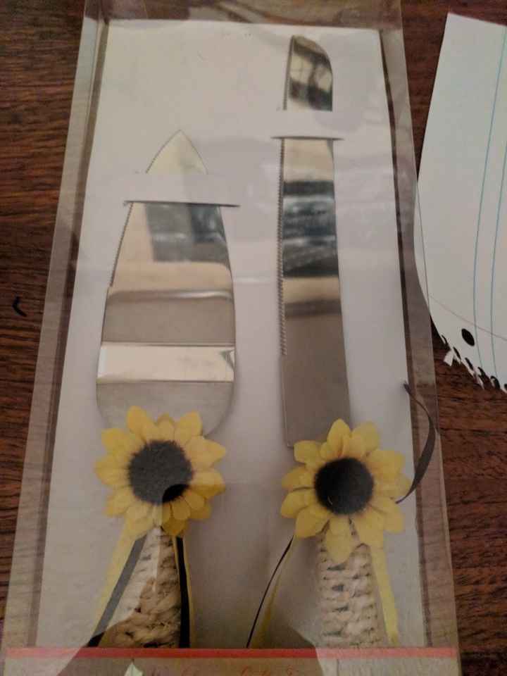 Champagne flutes and cake cutting sets!