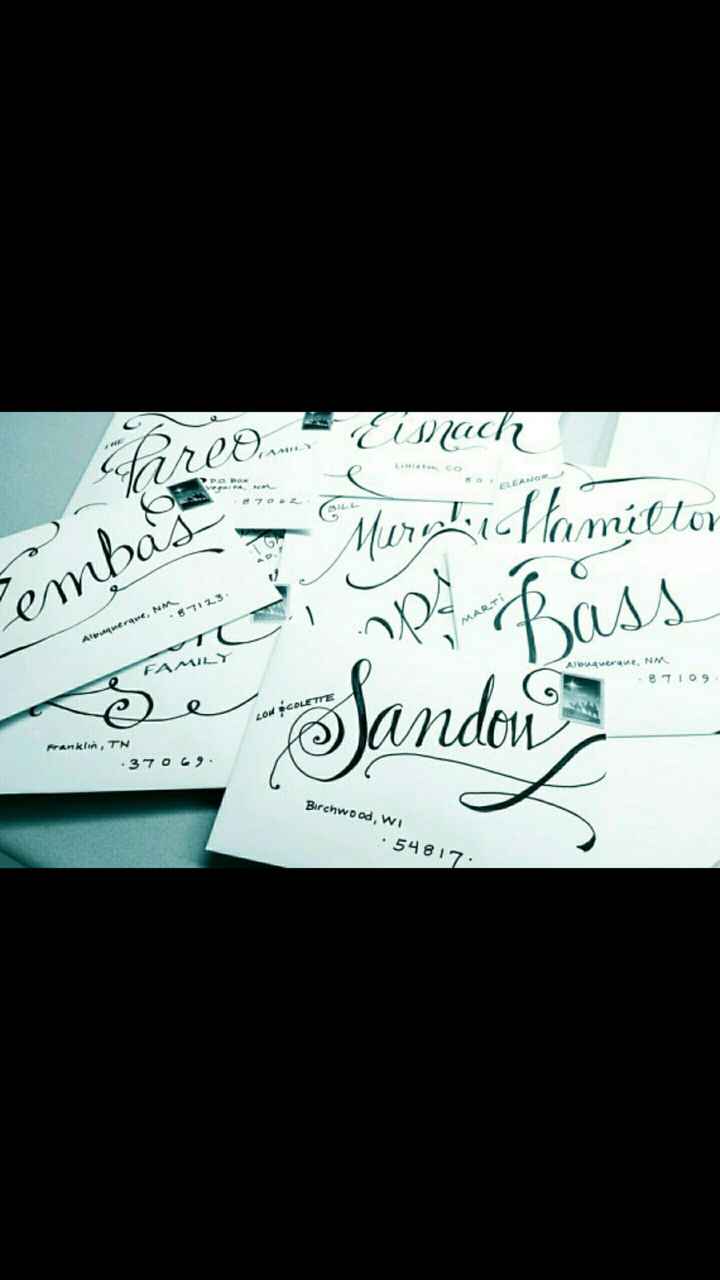 Calligraphy for invites/envelopes