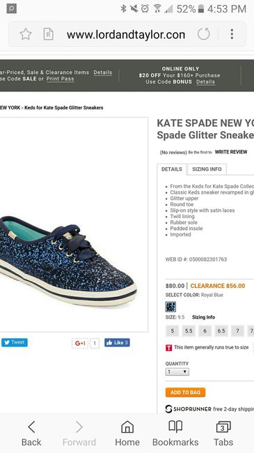 Blue Kate spade keds- $56.00