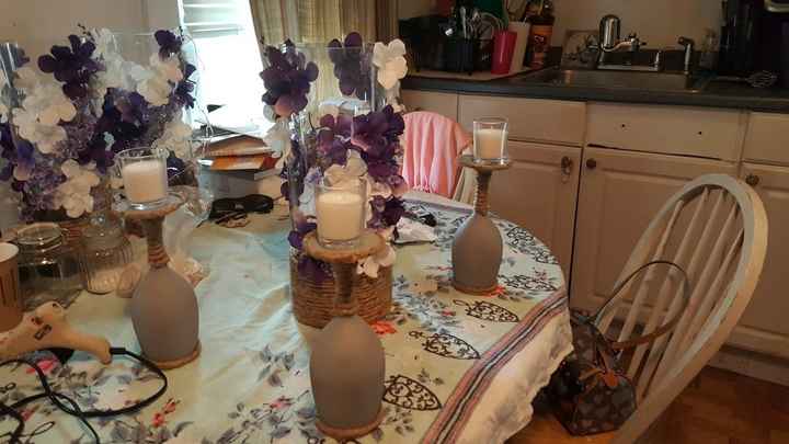 DIY centerpiece wine glass change