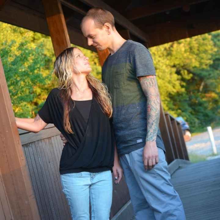 Show me non-conventional engagement pics attire