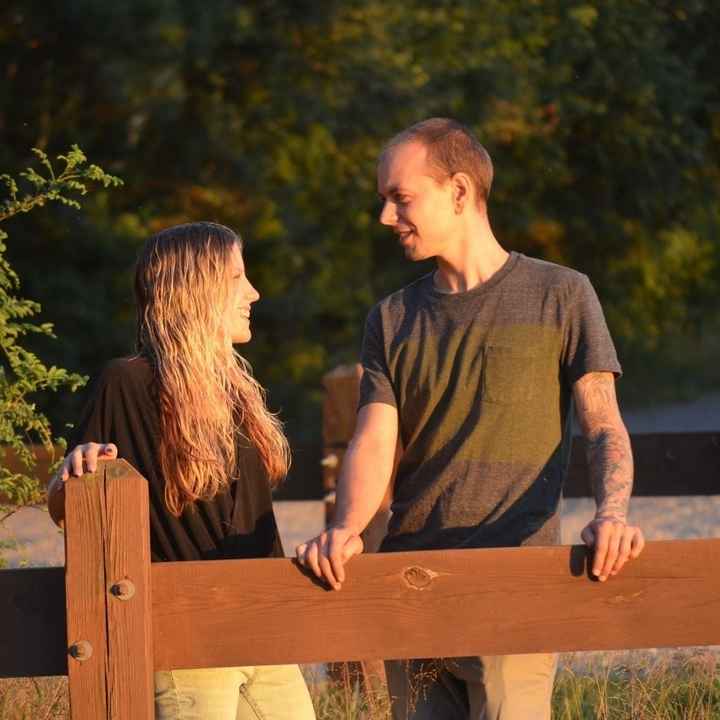 Show me non-conventional engagement pics attire