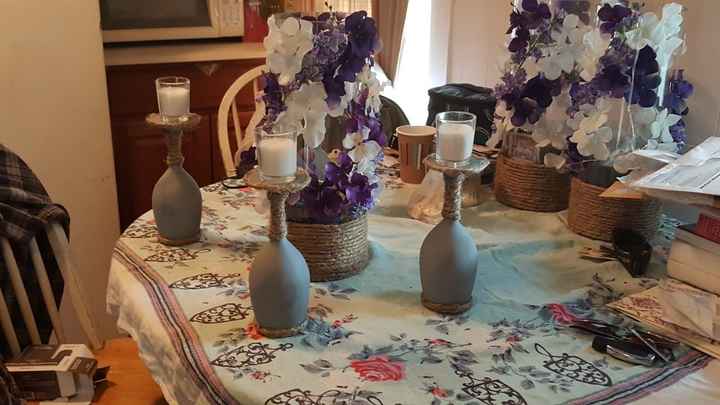 DIY centerpiece wine glass change