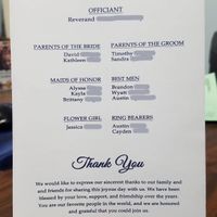 Would you kindly proofread my wedding program fan?