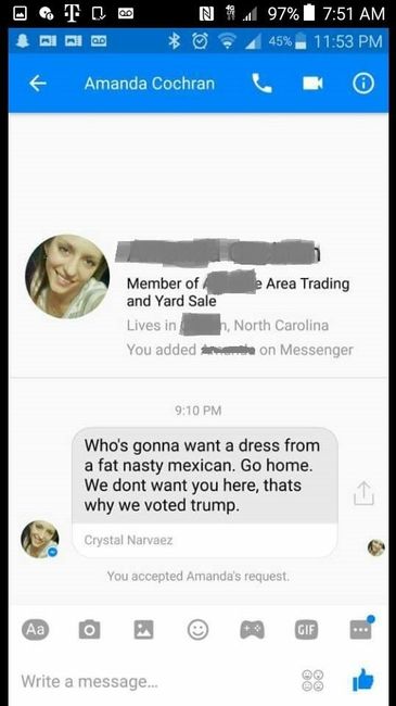 Vent: On a local facebook page...