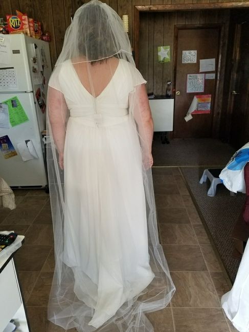 Dress completed, wedding veil and hair and makeup trial