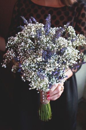 Lavendar, Babiesbreath boquet for my maids and I