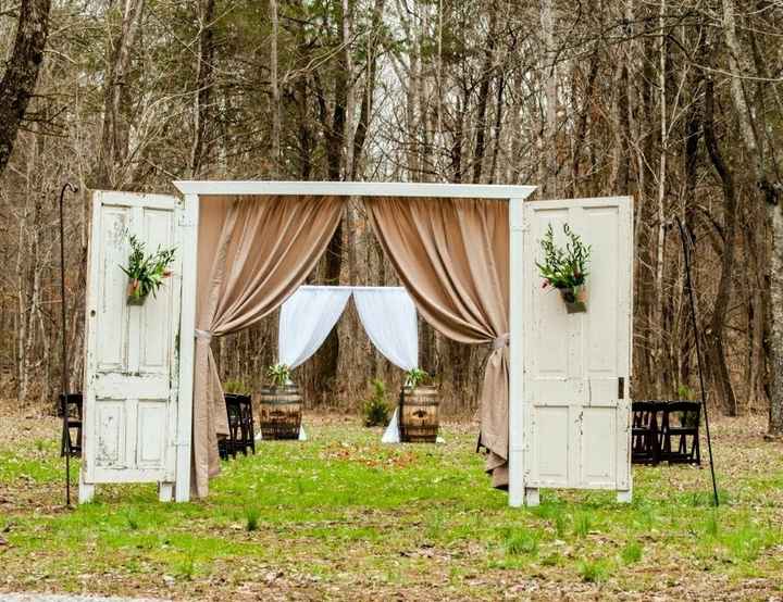 Drapes and greenery