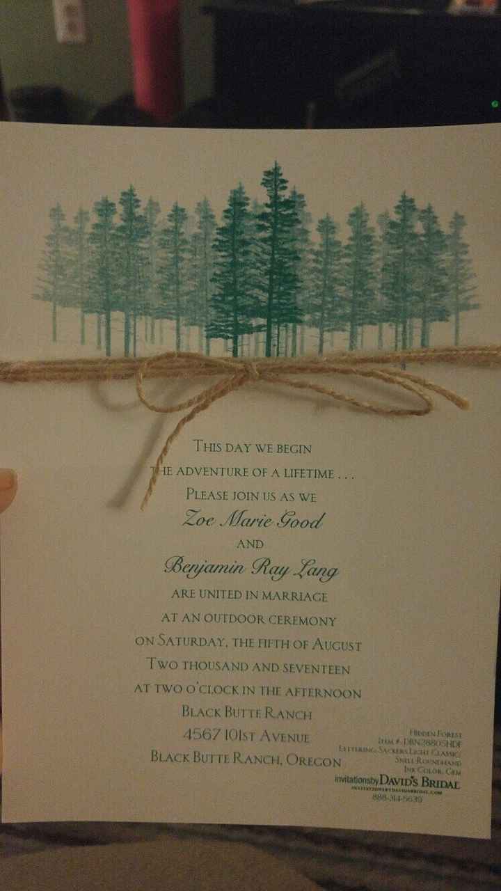 Invitation sample came! Thoughts!