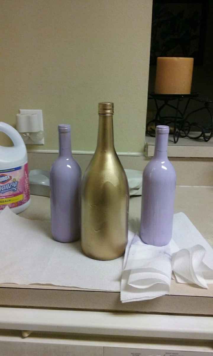 Wine bottles as centerpieces