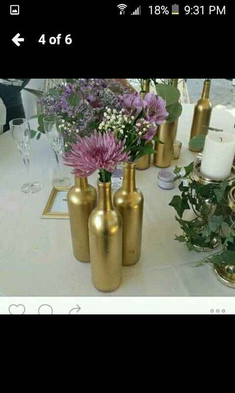 Wine bottles as centerpieces