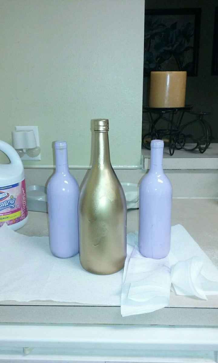 Wine bottles as centerpieces