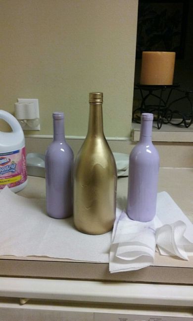 Wine bottles as centerpieces