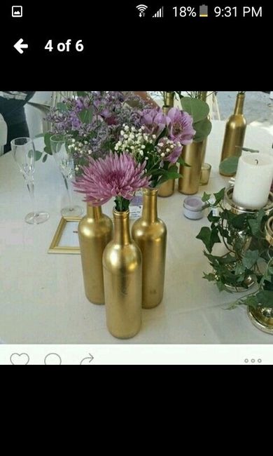Wine bottles as centerpieces