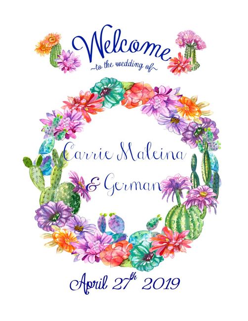 Welcome sign for reception