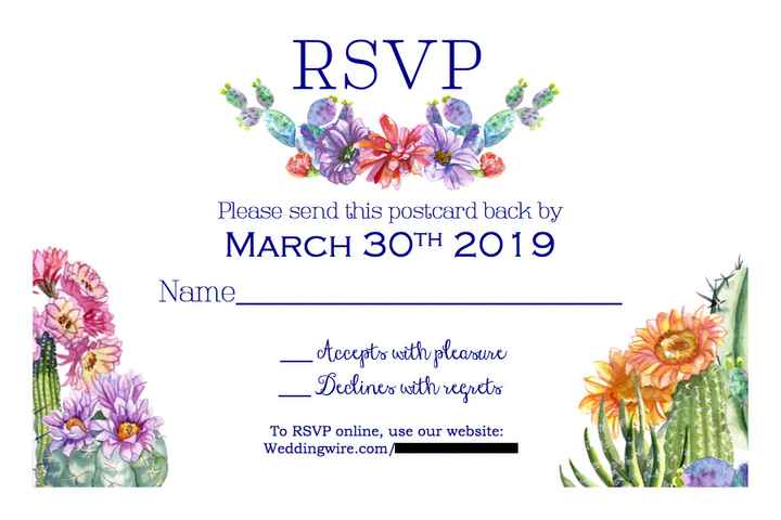 RSVP Card, I'm planning to put our return address and a stamp on the back to make this a postcard!