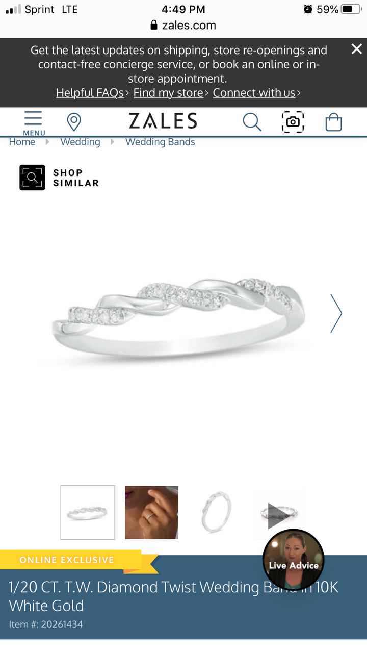 Platinum E-ring and white gold wedding band? - 1