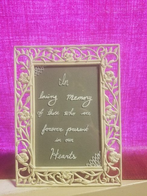 How did you honor those angels not with you on your big day? 2