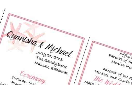 Wedding programs